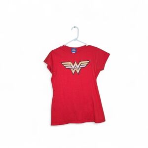 Red Superhero Emblem Short Sleeve Tee